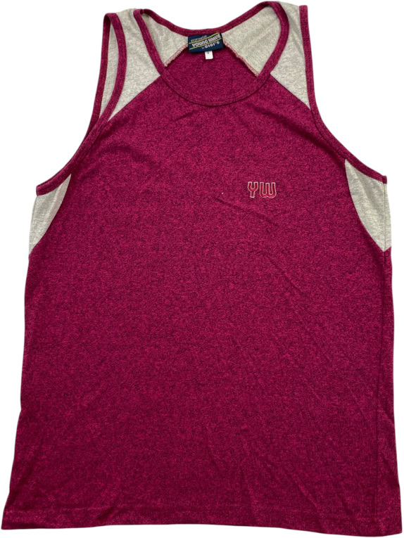 YOUNG WAVE Vintage Sleeveless Tank Top with Small Logo Burgundy (Melange) Women's S