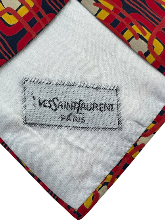 YVES SAINT LAURENT NECKTIE VINTAGE RED MEN PRE OWNED