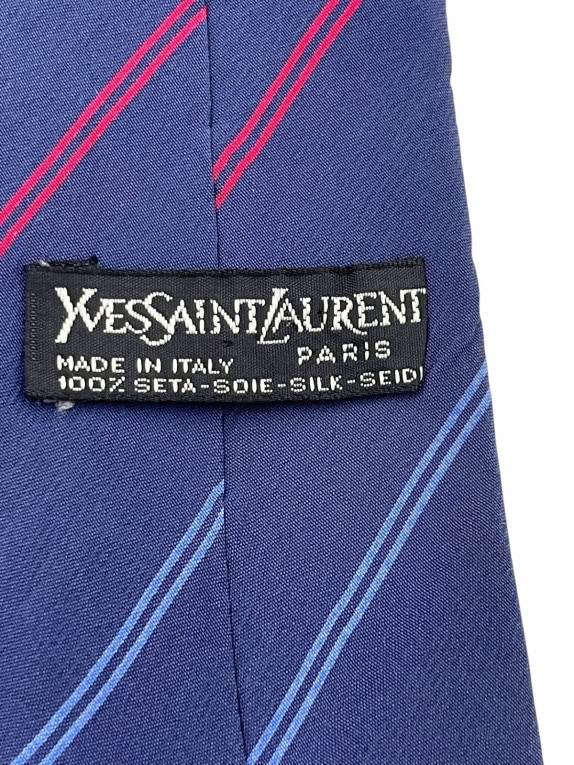 YVES SAINT LAURENT ΓΡΑΒΑΤΑ VINTAGE NAVY ΑΝΤΡΙΚΟ PRE OWNED