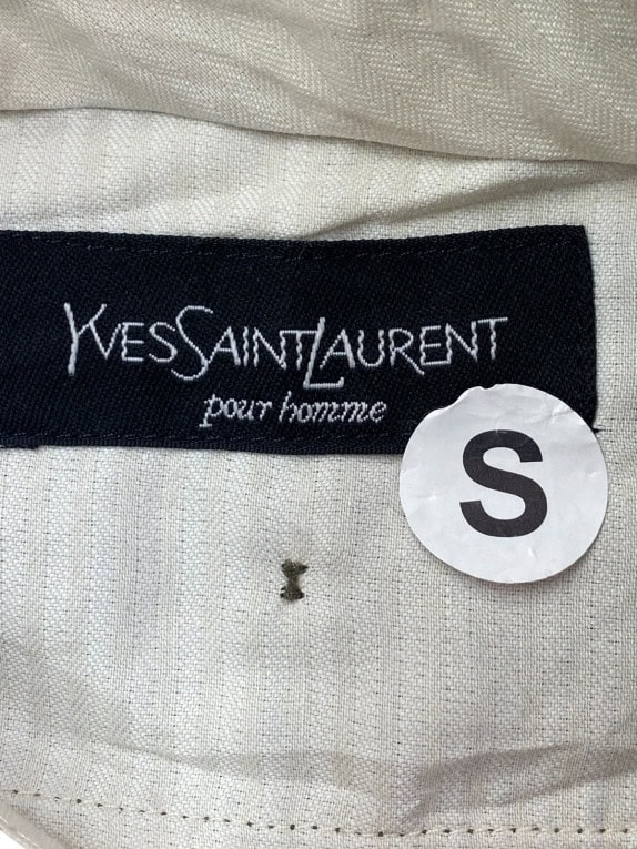 YVES SAINT LAURENT PLEATED TROUSERS CLASSIC OLIVE MENS PRE OWNED S