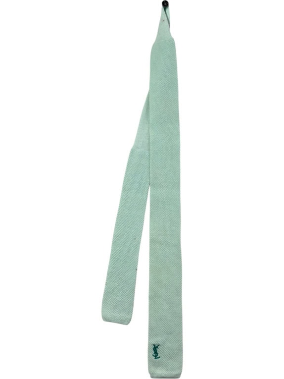 YVES SAINT LAURENT ΠΛΕΚΤΗ ΓΡΑΒΑΤΑ MINIMAL ΜΕΝΤΑ ΑΝΤΡΙΚΟ PRE OWNED