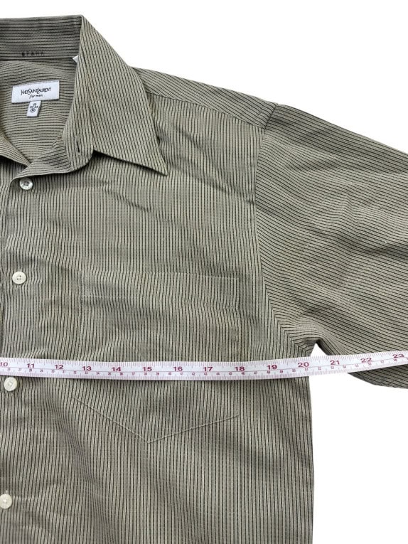 YVES SAINT LAURENT CAMICIA CLASSICA OLIVA UOMO PRE OWNED M