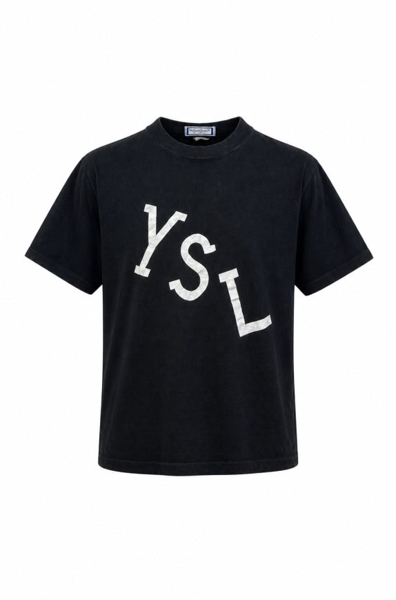 YVES SAINT LAURENT T SHIRT GRAPHIC BLACK ΑΝΤΡΙΚΟ PRE OWNED XS