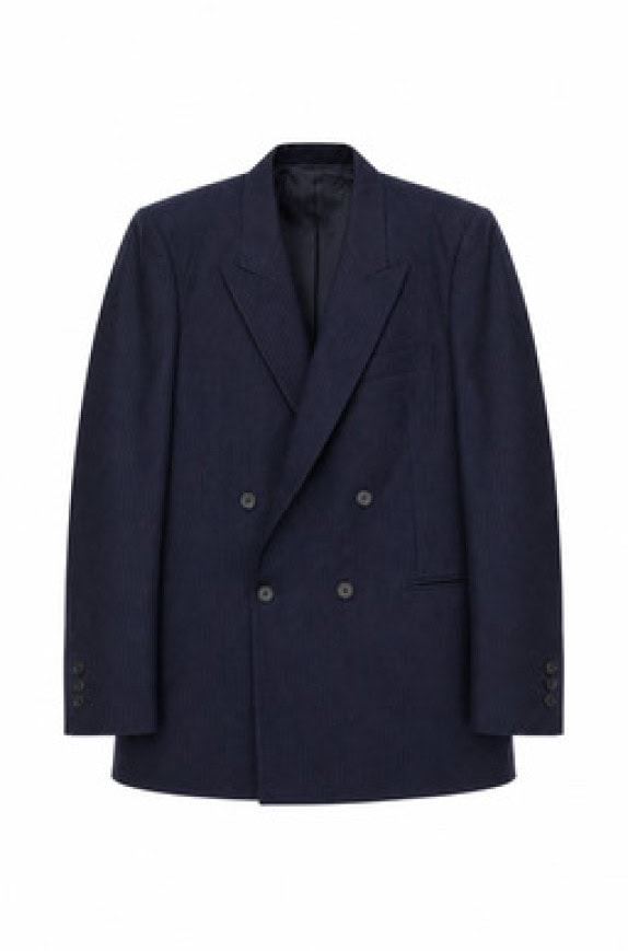 VINTAGE  BLAZER PINSTRIPE BLU UOMO PRE OWNED L