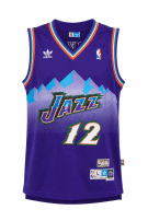 1990s NBA ΦΑΝΕΛΑ ΜΠΑΣΚΕΤ JAZZ VINTAGE ΜΩΒ ΑΝΤΡΙΚΟ PRE OWNED L
