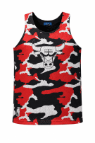 2000s ADIDAS NBA MUSCLE TEE GRAPHIC ΚΟΚΚΙΝΟ ΜΑΥΡΟ ΑΝΤΡΙΚΟ PRE OWNED S