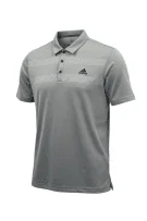 ADIDAS POLO SHIRT GOLF STRIPED LOGO GREY MEN M