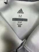 ADIDAS POLO SHIRT GOLF STRIPED LOGO GREY MEN M