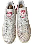 ADIDAS STAN SMITH SNEAKERS ΚΛΑΣΙΚΑ OFF WHITE ΚΟΚΚΙΝΟ UNISEX PRE OWNED EU 40