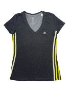 ADIDAS T-SHIRT CLIMALITE ΜΕ ΛΑΙΜΟΚΟΨΗ V ΛΟΓΟΤΥΠΟ ΓΚΡΙ/ΚΙΤΡΙΝΟ ΓΥΝΑΙΚΕΙΟ S