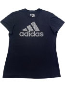 ADIDAS T SHIRT GRAPHIC BLACK WOMEN PRE OWNED S