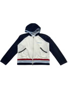 ADIDAS Ζακέτα Hoodie Vintage Με Λογότυπο Μπλε Λευκό Ανδρική S