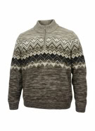 Aeropostale Sport Maglione lavorato a maglia con mezza zip beige marrone da uomo 3XL