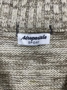 Aeropostale Sport Maglione lavorato a maglia con mezza zip beige marrone da uomo 3XL