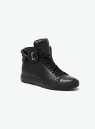 BUSCEMI 100MM HIGH TOP ΔΕΡΜΑΤΙΝΑ SNEAKERS ΜΑΥΡΑ ΓΥΝΑΙΚΕΙΑ PRE OWNED EU 37