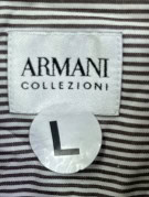 ARMANI COLLEZIONI ΠΟΥΚΑΜΙΣΟ ΚΛΑΣΙΚΟ ΡΙΓΕ ΜΑΥΡΟ ΛΕΥΚΟ ΑΝΤΡΙΚΟ PRE OWNED L