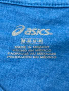 ASICS V NECK T SHIRT SPORTSWEAR GRAPHIC BLUE WOMEN PRE OWNED