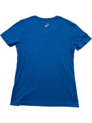 ASICS V NECK T SHIRT SPORTSWEAR GRAPHIC BLUE WOMEN PRE OWNED
