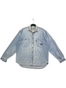 AVIREX LTD SHIRT VINTAGE DENIM WITH LOGO LIGHT BLUE MEN'S L