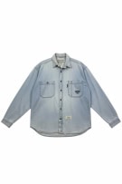 AVIREX LTD SHIRT VINTAGE DENIM WITH LOGO LIGHT BLUE MEN'S L