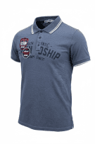 BELL’UOMO Polo casual con stampa logo Blu da uomo M