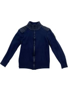 Belstaff Giacca con zip blu in maglia con dettagli trapuntati unisex S