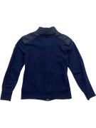 Belstaff Giacca con zip blu in maglia con dettagli trapuntati unisex S