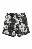 BEST COMPANY SWIM SHORTS FLORAL PRINT BLACK / WHITE UNISEX XXL