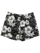 BEST COMPANY SWIM SHORTS FLORAL PRINT BLACK / WHITE UNISEX XXL