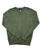 BEVERLY HILLS POLO CLUB V NECK KNIT SWEATER CLEAN OLIVE MEN PRE OWNED L
