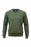 BEVERLY HILLS POLO CLUB V NECK KNIT SWEATER CLEAN OLIVE MEN PRE OWNED L