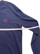 BEVERLY HILLS POLO CLUB MAGLIONE SCOLLO A V MINIMAL NAVY UOMO PRE OWNED L