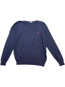 BEVERLY HILLS POLO CLUB MAGLIONE SCOLLO A V MINIMAL NAVY UOMO PRE OWNED L