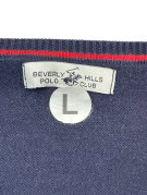 BEVERLY HILLS POLO CLUB MAGLIONE SCOLLO A V MINIMAL NAVY UOMO PRE OWNED L
