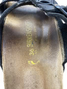 Birkenstock Arizona Μαύρα Δερμάτινα Σανδάλια Διπλό Λουράκι Unisex EU 36