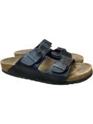 Birkenstock Arizona Μαύρα Δερμάτινα Σανδάλια Διπλό Λουράκι Unisex EU 36