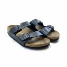 Birkenstock Arizona Μαύρα Δερμάτινα Σανδάλια Διπλό Λουράκι Unisex EU 36