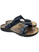 BIRKENSTOCK Σανδάλια Δερμάτινα Casual Με Λογότυπο Μαύρο Unisex 39