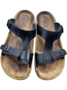 BIRKENSTOCK Σανδάλια Δερμάτινα Casual Με Λογότυπο Μαύρο Unisex 39