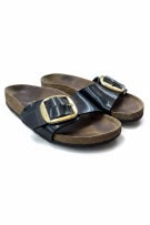 BIRKENSTOCK Σανδάλια Δερμάτινα Casual Με Λογότυπο Μαύρο Γυναικείο 44