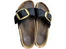 BIRKENSTOCK SLIDE SANDALS MINIMAL BLACK WOMENS PRE OWNED