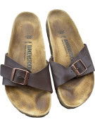 Birkenstock Σανδάλια Slide Classic Buckle Δερμάτινα Καφέ Unisex EU 36