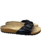 Birkenstock Σανδάλια Slide Classic Buckle Patent Δερμάτινα Μαύρο Unisex EU 36