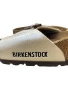Birkenstock Slide Sandals Double Strap Leather Cream Unisex EU 37