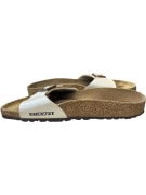 Birkenstock Slide Sandals Double Strap Leather Cream Unisex EU 37