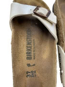 Birkenstock Slide Sandals Double Strap Leather Cream Unisex EU 37
