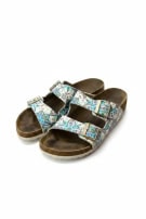 BIRKENSTOCK SLIDES GRAPHIC OFF WHITE UNISEX PRE OWNED EU 36