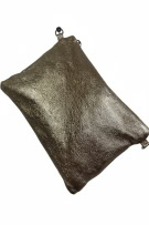 BORSE IN PELLE ΤΣΑΝΤΑ ΦΑΚΕΛΟΣ / CLUTCH ΜΕΤΑΛΛΙΖΕ ΜΠΡΟΝΖΕ ΓΥΝΑΙΚΕΙΑ