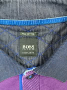 BOSS HUGO BOSS LONG SLEEVE POLO SHIRT REGULAR FIT PIMA COTTON PURPLE MALE XL