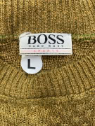 BOSS HUGO BOSS Πλεκτό Pullover Vintage Knit Logo Χακί Ανδρικό L